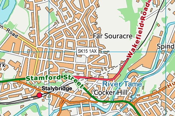 SK15 1AX map - OS VectorMap District (Ordnance Survey) SK15 1AX map - OS VectorMap District (Ordnance Survey)