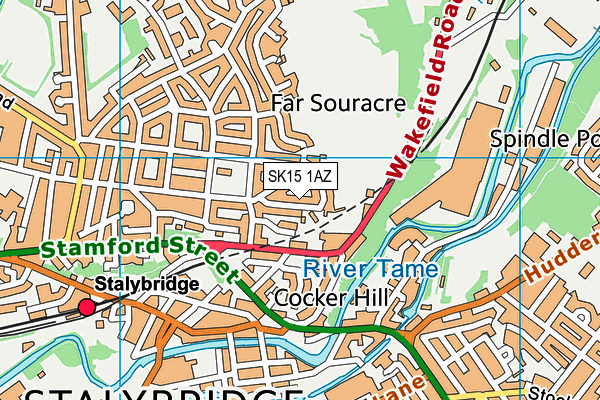 SK15 1AZ map - OS VectorMap District (Ordnance Survey)