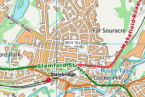SK15 1DJ map - OS VectorMap District (Ordnance Survey)
