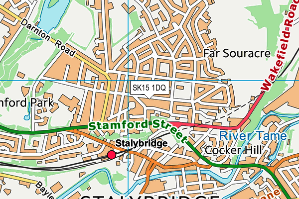 SK15 1DQ map - OS VectorMap District (Ordnance Survey)