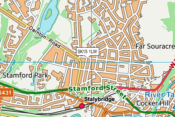 SK15 1LW map - OS VectorMap District (Ordnance Survey)