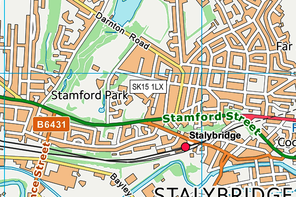 SK15 1LX map - OS VectorMap District (Ordnance Survey) SK15 1LX map - OS VectorMap District (Ordnance Survey)
