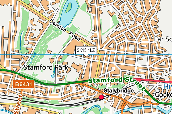 SK15 1LZ map - OS VectorMap District (Ordnance Survey)
