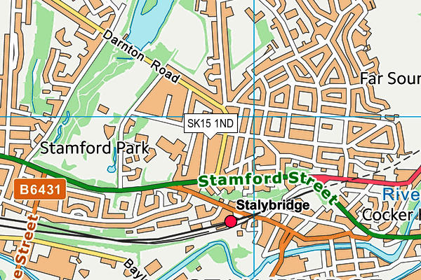 SK15 1ND map - OS VectorMap District (Ordnance Survey)