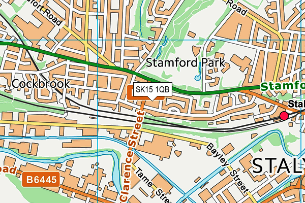 SK15 1QB map - OS VectorMap District (Ordnance Survey)