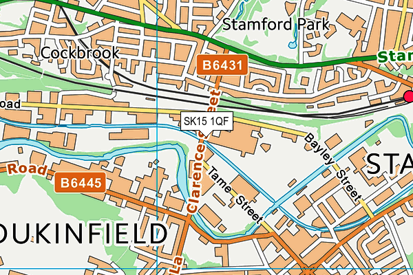 SK15 1QF map - OS VectorMap District (Ordnance Survey)