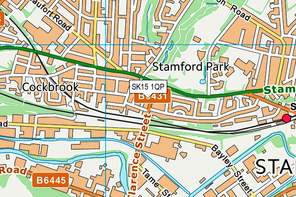 SK15 1QP map - OS VectorMap District (Ordnance Survey)