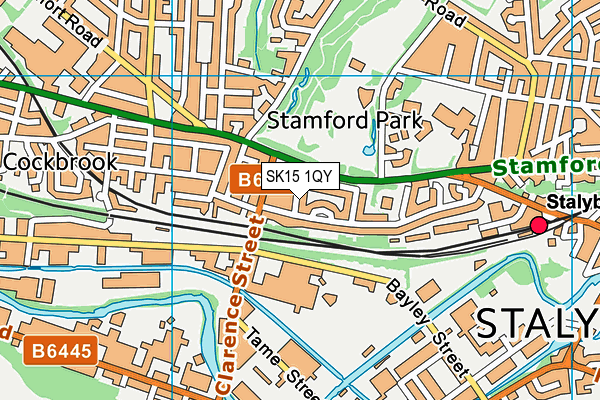 SK15 1QY map - OS VectorMap District (Ordnance Survey)