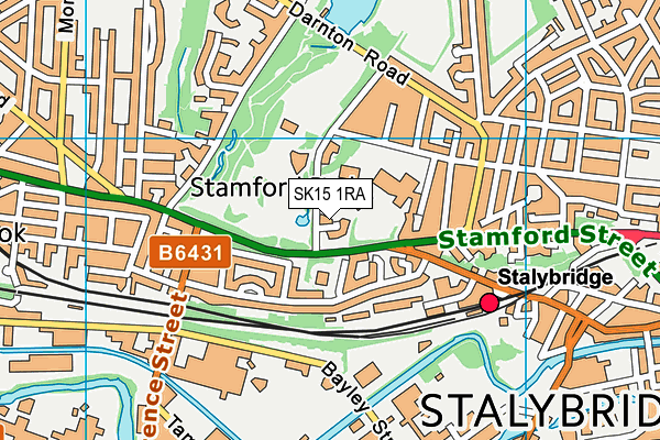 SK15 1RA map - OS VectorMap District (Ordnance Survey)