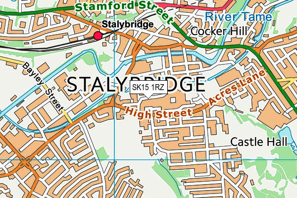 SK15 1RZ map - OS VectorMap District (Ordnance Survey)