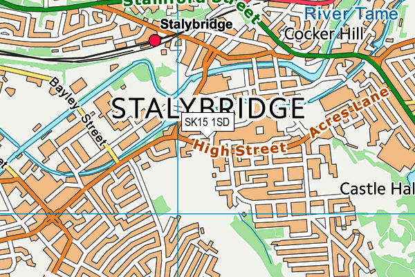 SK15 1SD map - OS VectorMap District (Ordnance Survey)