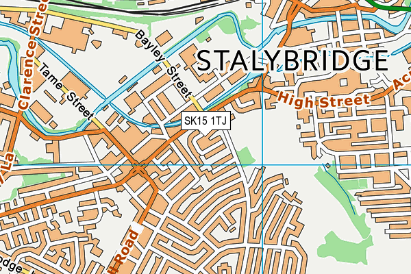 SK15 1TJ map - OS VectorMap District (Ordnance Survey)