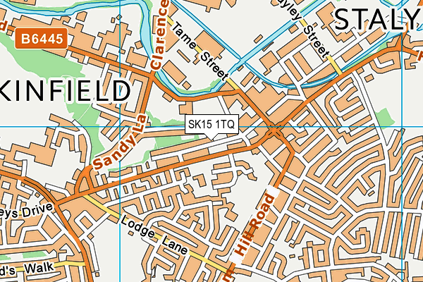 SK15 1TQ map - OS VectorMap District (Ordnance Survey)