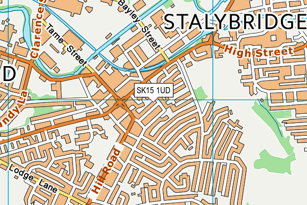 SK15 1UD map - OS VectorMap District (Ordnance Survey)