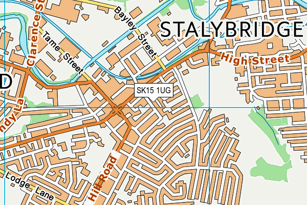 SK15 1UG map - OS VectorMap District (Ordnance Survey)