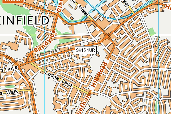 SK15 1UR map - OS VectorMap District (Ordnance Survey)