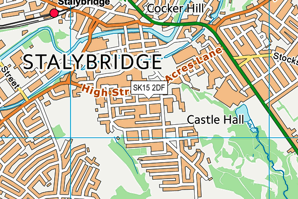 SK15 2DF map - OS VectorMap District (Ordnance Survey)