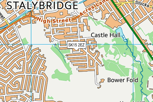 SK15 2EZ map - OS VectorMap District (Ordnance Survey)