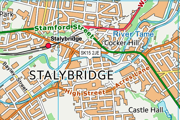 SK15 2JE map - OS VectorMap District (Ordnance Survey)