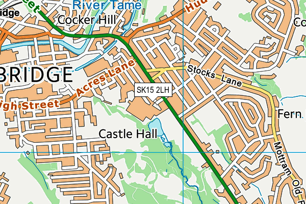 SK15 2LH map - OS VectorMap District (Ordnance Survey)