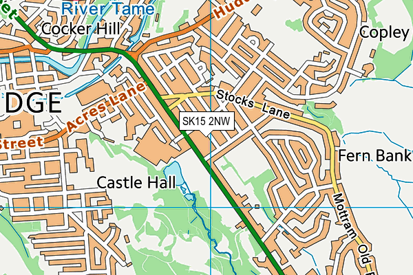 SK15 2NW map - OS VectorMap District (Ordnance Survey)