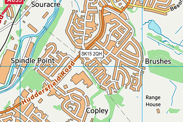 SK15 2QH map - OS VectorMap District (Ordnance Survey)