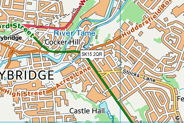 SK15 2QR map - OS VectorMap District (Ordnance Survey)