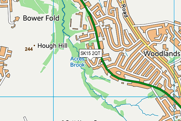 SK15 2QT map - OS VectorMap District (Ordnance Survey)