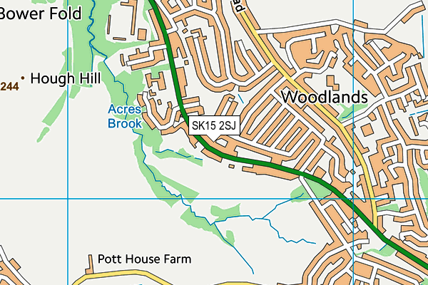 SK15 2SJ map - OS VectorMap District (Ordnance Survey)