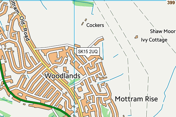 SK15 2UQ map - OS VectorMap District (Ordnance Survey)