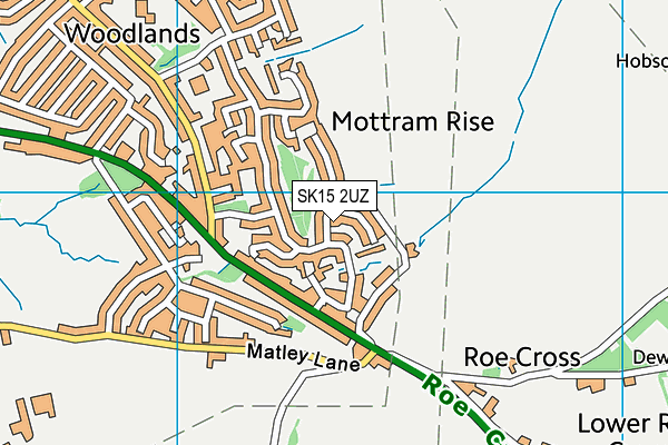 SK15 2UZ map - OS VectorMap District (Ordnance Survey)