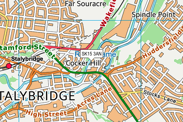 SK15 3AN map - OS VectorMap District (Ordnance Survey)