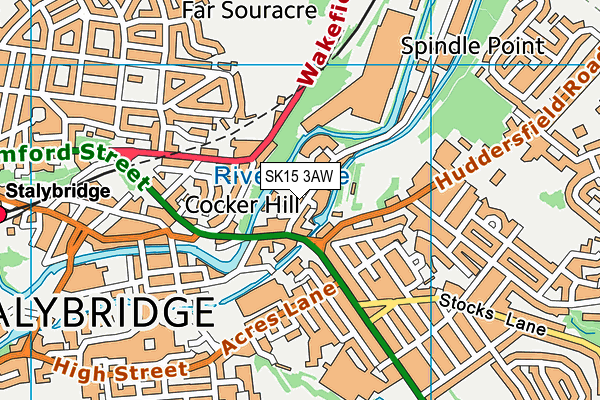 SK15 3AW map - OS VectorMap District (Ordnance Survey) SK15 3AW map - OS VectorMap District (Ordnance Survey)