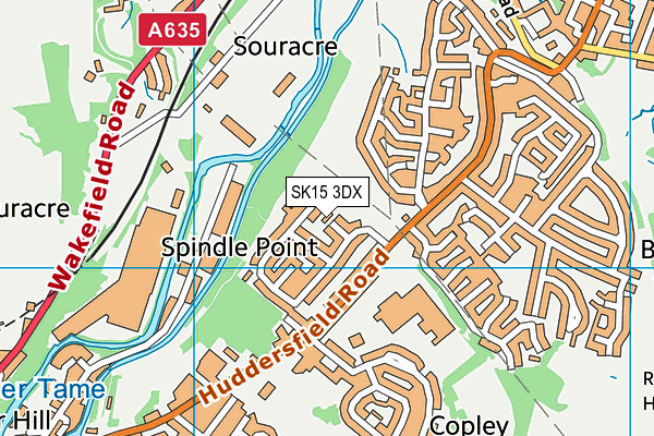 SK15 3DX map - OS VectorMap District (Ordnance Survey) SK15 3DX map - OS VectorMap District (Ordnance Survey)