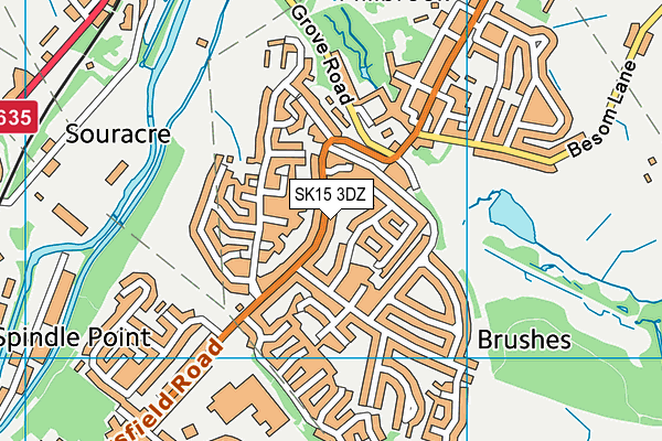 SK15 3DZ map - OS VectorMap District (Ordnance Survey) SK15 3DZ map - OS VectorMap District (Ordnance Survey)