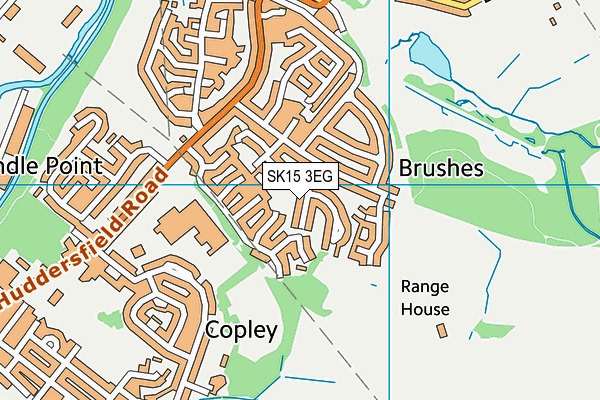 SK15 3EG map - OS VectorMap District (Ordnance Survey)