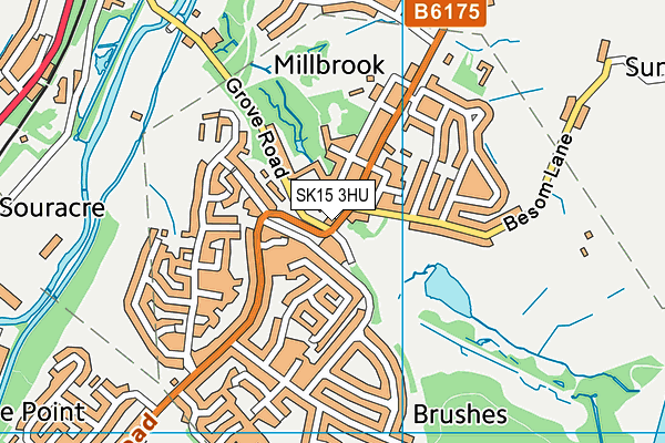 SK15 3HU map - OS VectorMap District (Ordnance Survey)