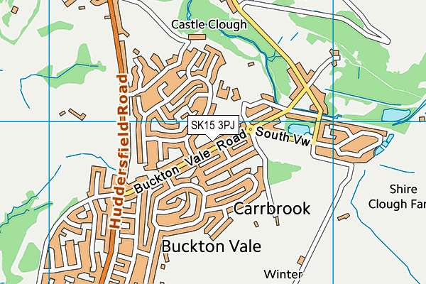 SK15 3PJ map - OS VectorMap District (Ordnance Survey)