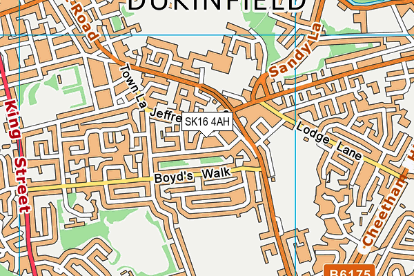 SK16 4AH map - OS VectorMap District (Ordnance Survey)
