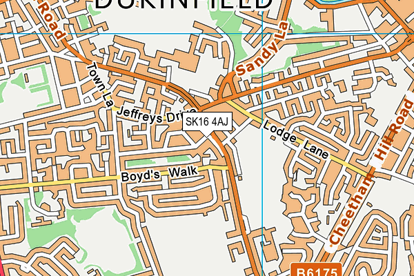 SK16 4AJ map - OS VectorMap District (Ordnance Survey)
