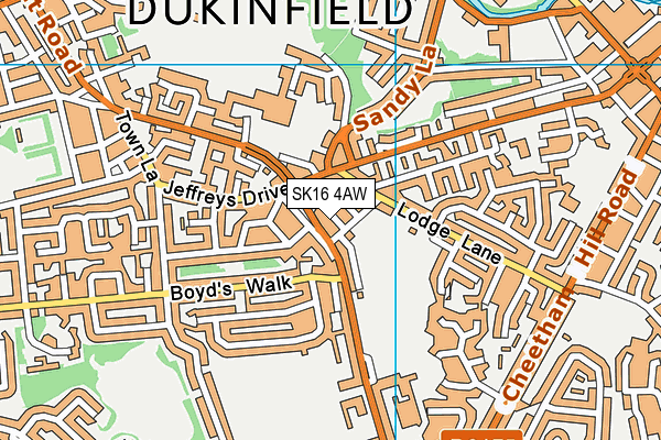 SK16 4AW map - OS VectorMap District (Ordnance Survey) SK16 4AW map - OS VectorMap District (Ordnance Survey)