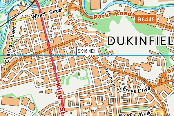 SK16 4EH map - OS VectorMap District (Ordnance Survey)