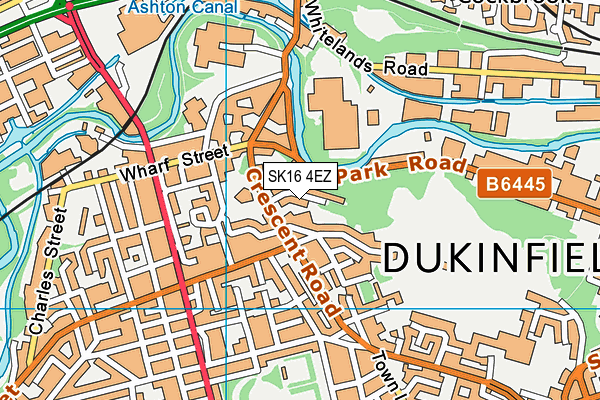 SK16 4EZ map - OS VectorMap District (Ordnance Survey)