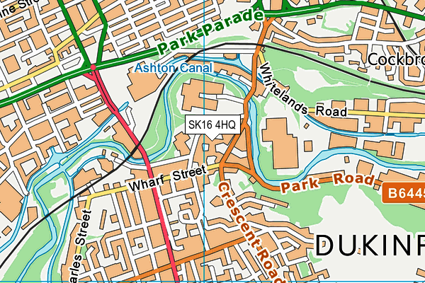 SK16 4HQ map - OS VectorMap District (Ordnance Survey)