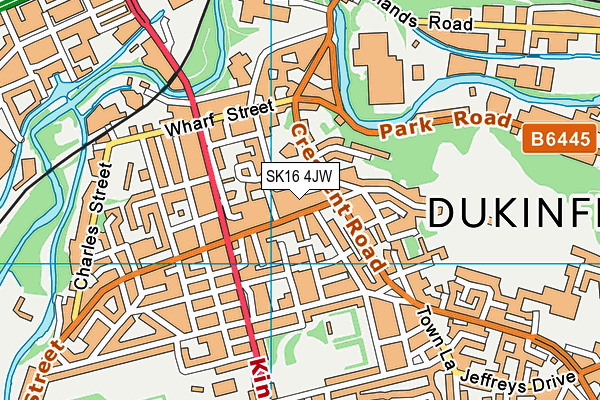 SK16 4JW map - OS VectorMap District (Ordnance Survey)