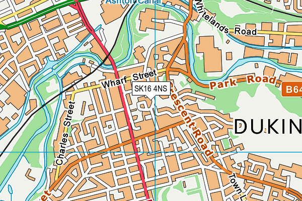 SK16 4NS map - OS VectorMap District (Ordnance Survey)
