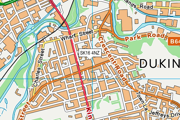 SK16 4NZ map - OS VectorMap District (Ordnance Survey)
