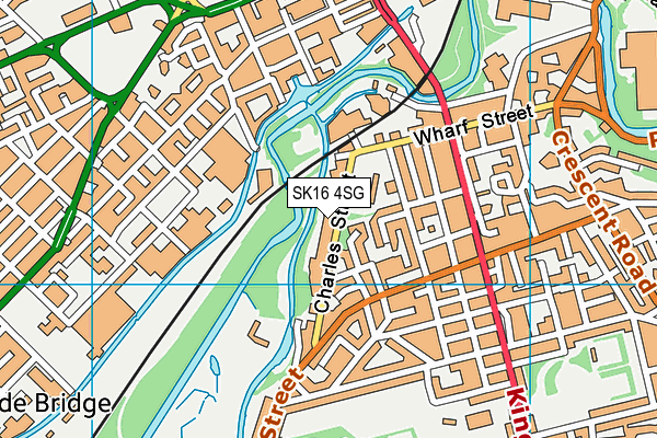 SK16 4SG map - OS VectorMap District (Ordnance Survey)