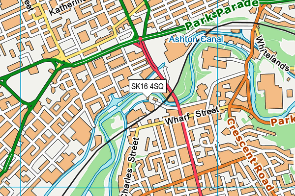 SK16 4SQ map - OS VectorMap District (Ordnance Survey)