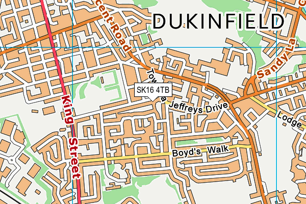 SK16 4TB map - OS VectorMap District (Ordnance Survey)